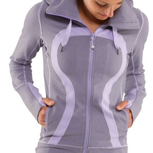 Lululemon Stride Jacket Brushed Lilac Heathered Coal Wee Stripe/Lilac Size 6